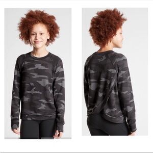 Athleta Girls Camo Pullover Sweatshirt